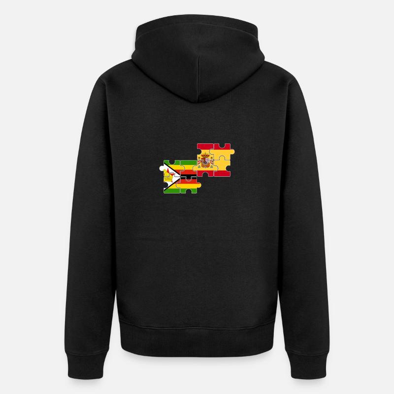 Zimbabwe Espagne Drapeau Espagnol Zimbabwéen - Veste à capuche bio Premium Unisexe - noir