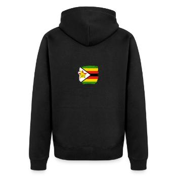 Simbabwe Simbabwische Flagge Simbabwer - Unisex Premium Bio Zip Hoodie - Schwarz - Hinten - Nico (187cm)