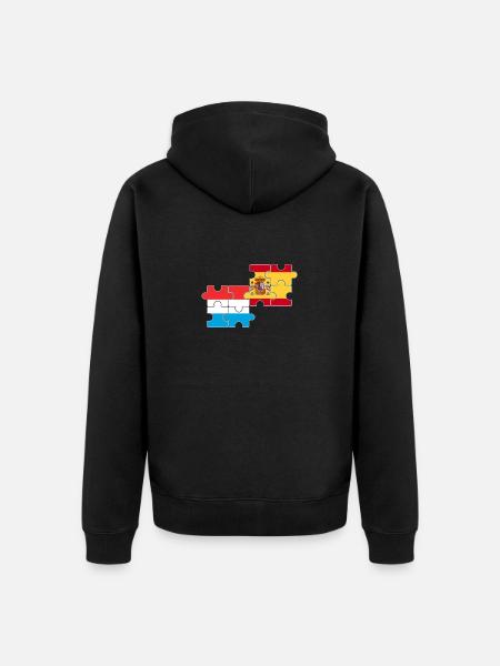 Luxembourg Spain Flag Spanish Luxembourger - Unisex Premium Organic Zip Hoodie - black