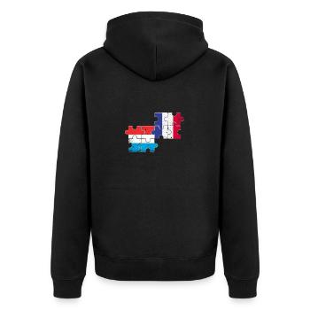 Luxembourg France Vintage Flag Luxembourgeois - Veste à capuche bio Premium Unisexe - noir - Dos - Nico (187cm)
