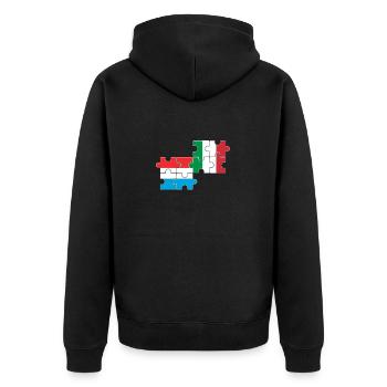 Luxemburg Italien Flagge Italienisch Luxemburger - Unisex Premium Bio Zip Hoodie - Schwarz - Hinten - Nico (187cm)