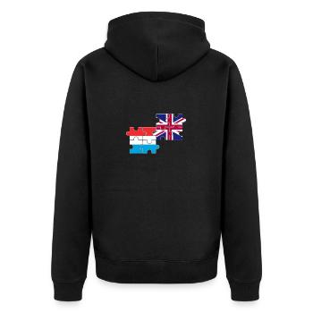 Luxembourg Drapeau du Royaume-Uni Luxembourgeois britannique - Veste à capuche bio Premium Unisexe - noir - Dos - Nico (187cm)