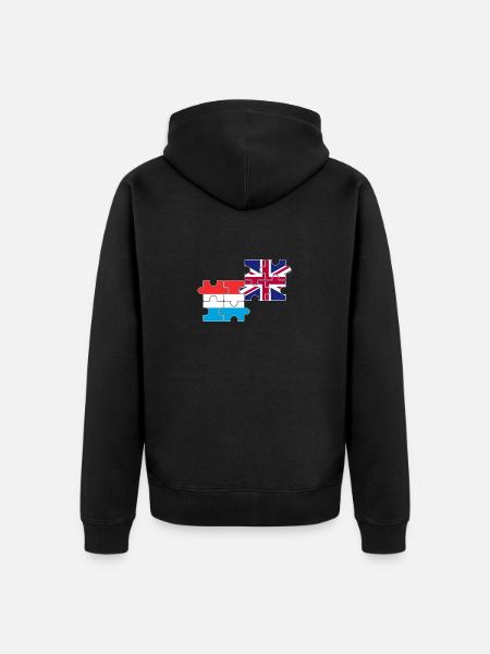 Luxembourg UK Flag British Luxembourger - Unisex Premium Organic Zip Hoodie - black