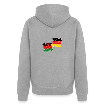 Malawi Germany Flag German Malawian - Unisex Premium Organic Zip Hoodie - heather grey - Back - Nico (187cm)