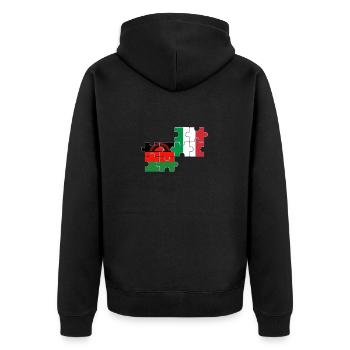 Malawi Italy Flag Italian Malawian - Unisex Premium Organic Zip Hoodie - black - Back - Nico (187cm)