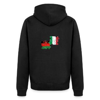 Malawi Italie Vintage drapeau italien Malawi - Veste à capuche bio Premium Unisexe - noir - Dos - Nico (187cm)