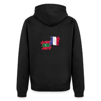 Maldives France Drapeau Français Maldivien - Veste à capuche bio Premium Unisexe - noir - Dos - Nico (187cm)