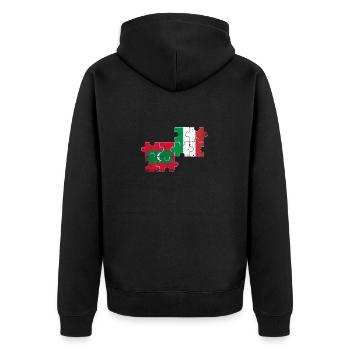 Malediven Italien Vintage Flagge Malediver - Unisex Premium Bio Zip Hoodie - Schwarz - Hinten - Nico (187cm)