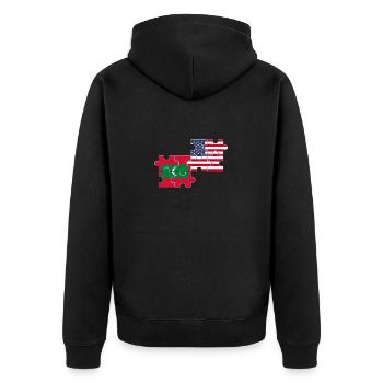 Maldives États-Unis Drapeau Maldivien américain - Veste à capuche bio Premium Unisexe - noir - Dos - Nico (187cm)