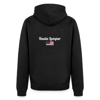 Kuala Lumpur Malaysia Malaysische Flagge Malaysier - Unisex Premium Bio Zip Hoodie - Schwarz - Hinten - Nico (187cm)
