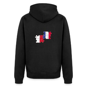 Malta Frankreich Flagge Französisch Maltesisch - Unisex Premium Bio Zip Hoodie - Schwarz - Hinten - Nico (187cm)