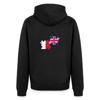 Malta UK Flagge Britisch Maltesisch - Unisex Premium Bio Zip Hoodie - Schwarz - Hinten - Nico (187cm)