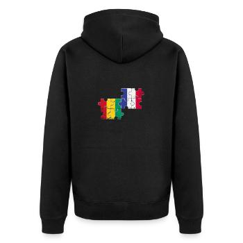 Guinée France Vintage Drapeau Français - Veste à capuche bio Premium Unisexe - noir - Dos - Nico (187cm)