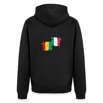 Guinée Italie Drapeau Guinée italienne - Veste à capuche bio Premium Unisexe - noir - Dos - Nico (187cm)