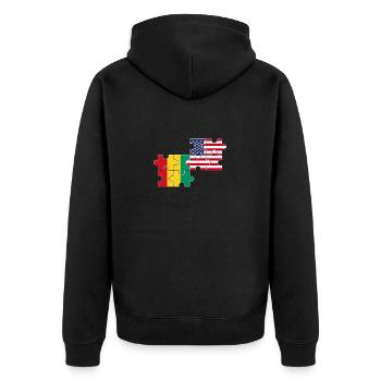 Guinée USA Drapeau Guinée américaine - Veste à capuche bio Premium Unisexe - noir - Dos - Nico (187cm)