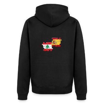 Liban Espagne Vintage drapeau espagnol libanais - Veste à capuche bio Premium Unisexe - noir - Dos - Nico (187cm)