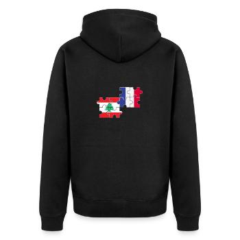 Liban France Drapeau Français Libanais - Veste à capuche bio Premium Unisexe - noir - Dos - Nico (187cm)