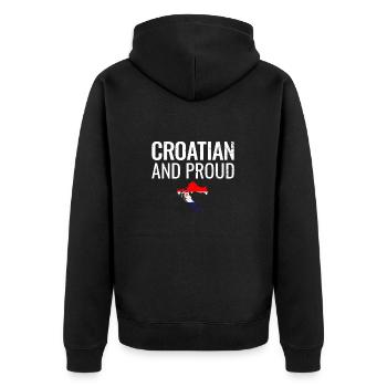 Croate Et Fier Croatie Vintage Drapeau Croatie - Veste à capuche bio Premium Unisexe - noir - Dos - Nico (187cm)