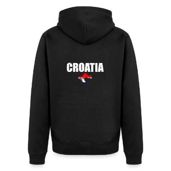 Croatia Vintage Croatia Map Croatian Croatians - Unisex Premium Organic Zip Hoodie - black - Back - Nico (187cm)