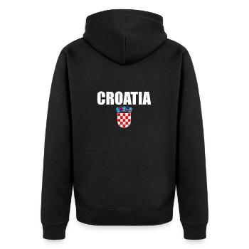 Croatie Armoiries Croatie Drapeau croate Croatie - Veste à capuche bio Premium Unisexe - noir - Dos - Nico (187cm)