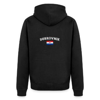 Dubrovnik Vintage Croatia Croatian Flag - Unisex Premium Organic Zip Hoodie - black - Back - Nico (187cm)