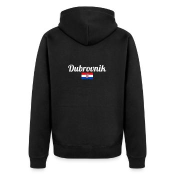 Dubrovnik, Croatie, Drapeau croate, Croatie - Veste à capuche bio Premium Unisexe - noir - Dos - Nico (187cm)