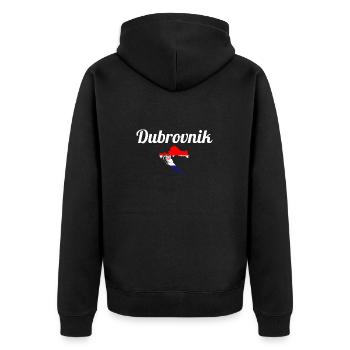 Dubrovnik Map Croatia Croatian Flag Croatia - Unisex Premium Organic Zip Hoodie - black - Back - Nico (187cm)