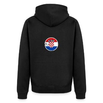 Croatie Vintage Croatie Croatie Drapeau Croatie - Veste à capuche bio Premium Unisexe - noir - Dos - Nico (187cm)