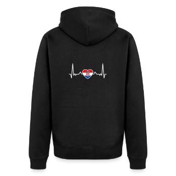 Croatie Heartbeat Drapeau croate Croatie - Veste à capuche bio Premium Unisexe - noir - Dos - Nico (187cm)