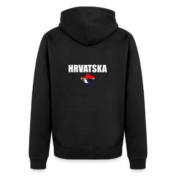 Hrvatska Croatia Map Croatian Flag Croatia - Unisex Premium Organic Zip Hoodie - black - Back - Nico (187cm)