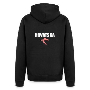 Hrvatska Croatia Map Croatian Flag Croatia - Unisex Premium Organic Zip Hoodie - black - Back - Nico (187cm)