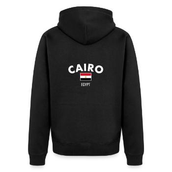 Le Caire, Egypte, Egypte, Drapeau Egyptien Egyptien - Veste à capuche bio Premium Unisexe - noir - Dos - Nico (187cm)
