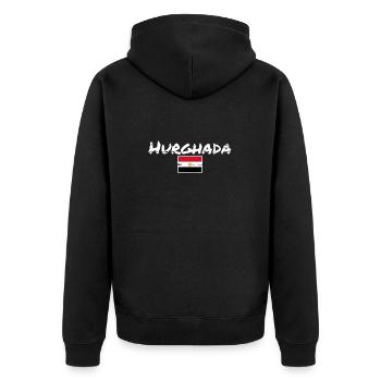 Hurghada Vintage Egypt Egyptian Flag Egyptian - Unisex Premium Organic Zip Hoodie - black - Back - Nico (187cm)