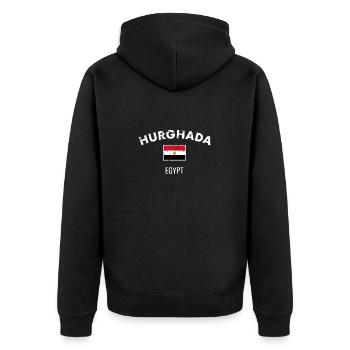 Hurghada Vintage Egypt Egyptian Flag Egyptian - Unisex Premium Organic Zip Hoodie - black - Back - Nico (187cm)