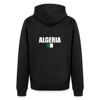 Algeria Algerien Algerische Flagge Algerier - Unisex Premium Bio Zip Hoodie - Schwarz - Hinten - Nico (187cm)