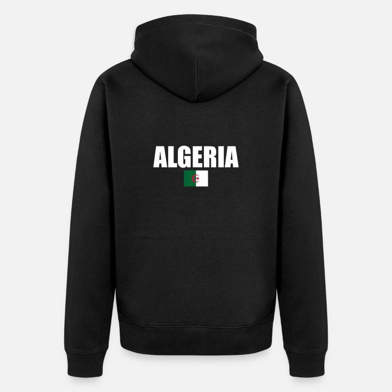 Algérie Algérie Drapeau algérien Algérien - Veste à capuche bio Premium Unisexe - noir