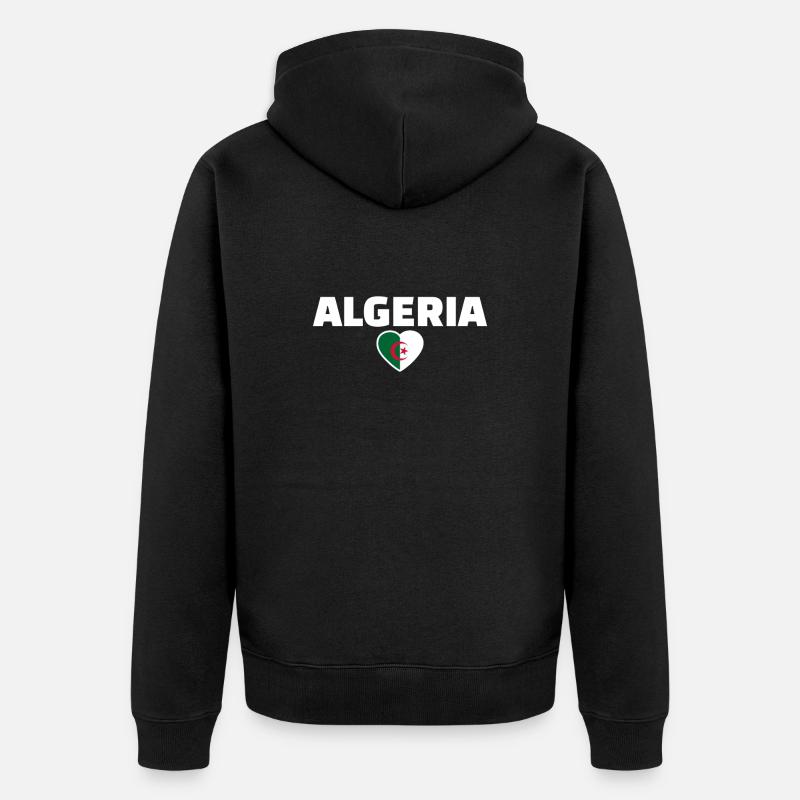Algérie Algérie Drapeau algérien Algérien - Veste à capuche bio Premium Unisexe - noir