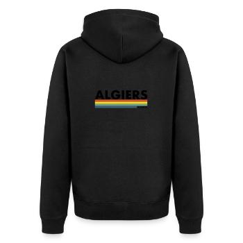 Algiers Algeria Retro Algerian - Unisex Premium Organic Zip Hoodie - black - Back - Nico (187cm)