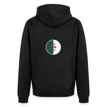 Algerien Algerische Flagge Algerier - Unisex Premium Bio Zip Hoodie - Schwarz - Hinten - Nico (187cm)