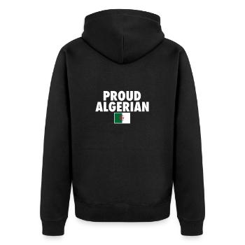 Proud Algerian Algeria Algerian Flag Algerian - Unisex Premium Organic Zip Hoodie - black - Back - Nico (187cm)