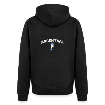 Carte de l’Argentine Drapeau de l’Argentine - Veste à capuche bio Premium Unisexe - noir - Dos - Nico (187cm)
