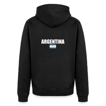 Argentina Argentinien Argentinische Flagge - Unisex Premium Bio Zip Hoodie - Schwarz - Hinten - Nico (187cm)