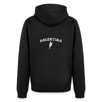 Argentina Vintage Map Argentina Flag - Unisex Premium Organic Zip Hoodie - black - Back - Nico (187cm)