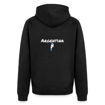 Argentina Map Argentina Argentine Flag - Unisex Premium Organic Zip Hoodie - black - Back - Nico (187cm)