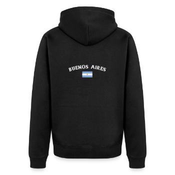 Buenos Aires Argentinien Argentinische Flagge - Unisex Premium Bio Zip Hoodie - Schwarz - Hinten - Nico (187cm)