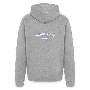 Buenos Aires Vintage Argentine drapeau - Veste à capuche bio Premium Unisexe - gris chiné - Dos - Nico (187cm)