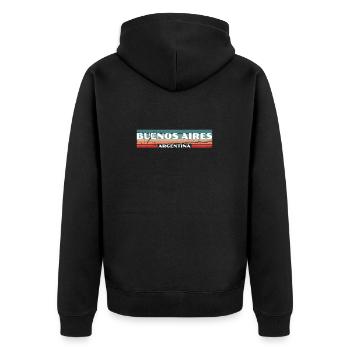 Buenos Aires Vintage Rétro Argentine - Veste à capuche bio Premium Unisexe - noir - Dos - Nico (187cm)