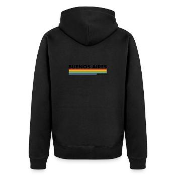 Buenos Aires Rétro Argentine Argentine - Veste à capuche bio Premium Unisexe - noir - Dos - Nico (187cm)