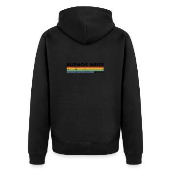 Buenos Aires Rétro Vintage Argentine - Veste à capuche bio Premium Unisexe - noir - Dos - Nico (187cm)