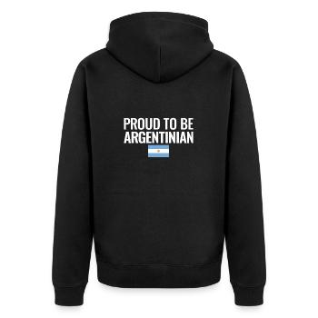Fier d’être le drapeau argentin de l’Argentine - Veste à capuche bio Premium Unisexe - noir - Dos - Nico (187cm)